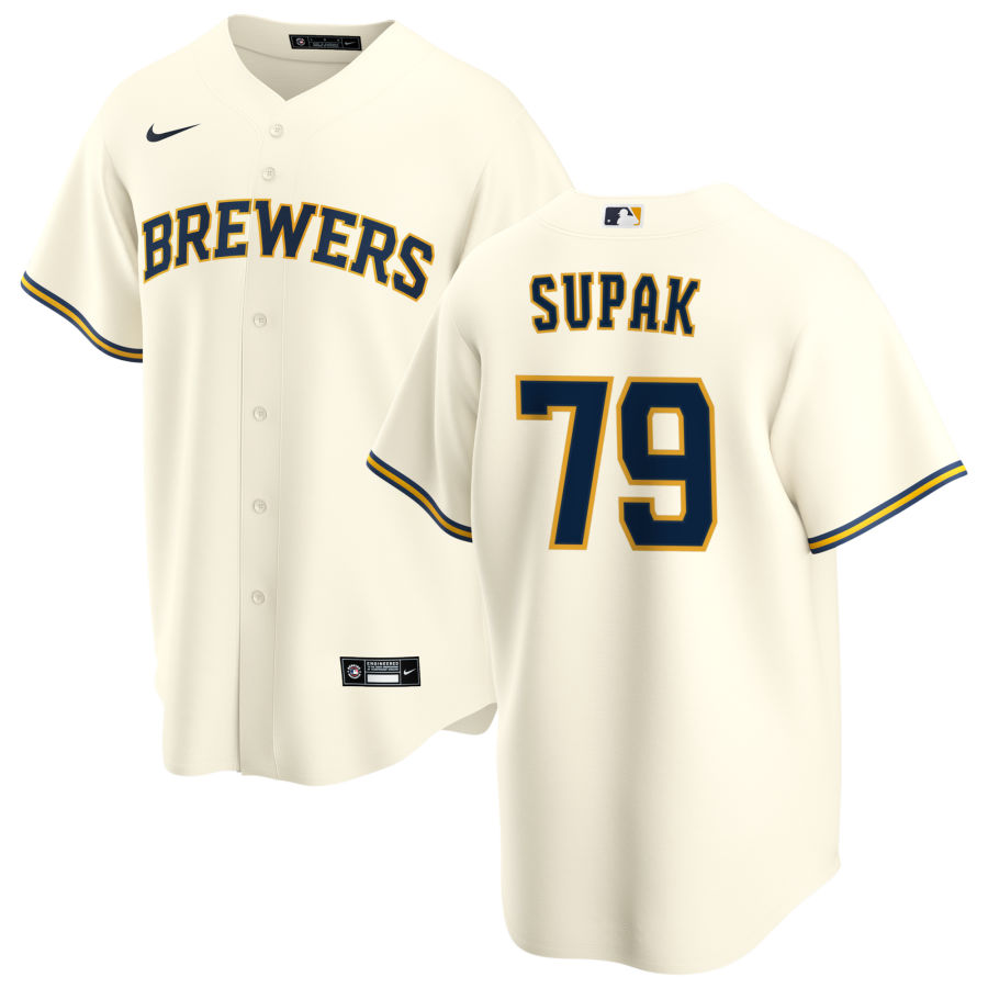 Nike Men #79 Trey Supak Milwaukee Brewers Baseball Jerseys Sale-Cream